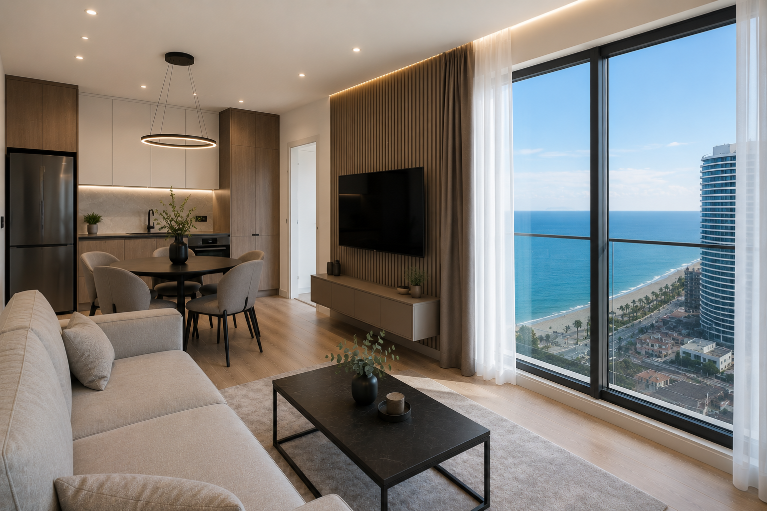 AR-P-A1518 Продается двухкомнатная квартира 1+1 с видом на море