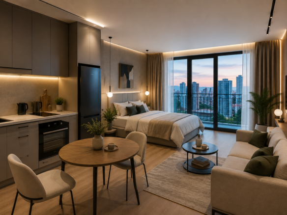 Studio apartment for sale with city view