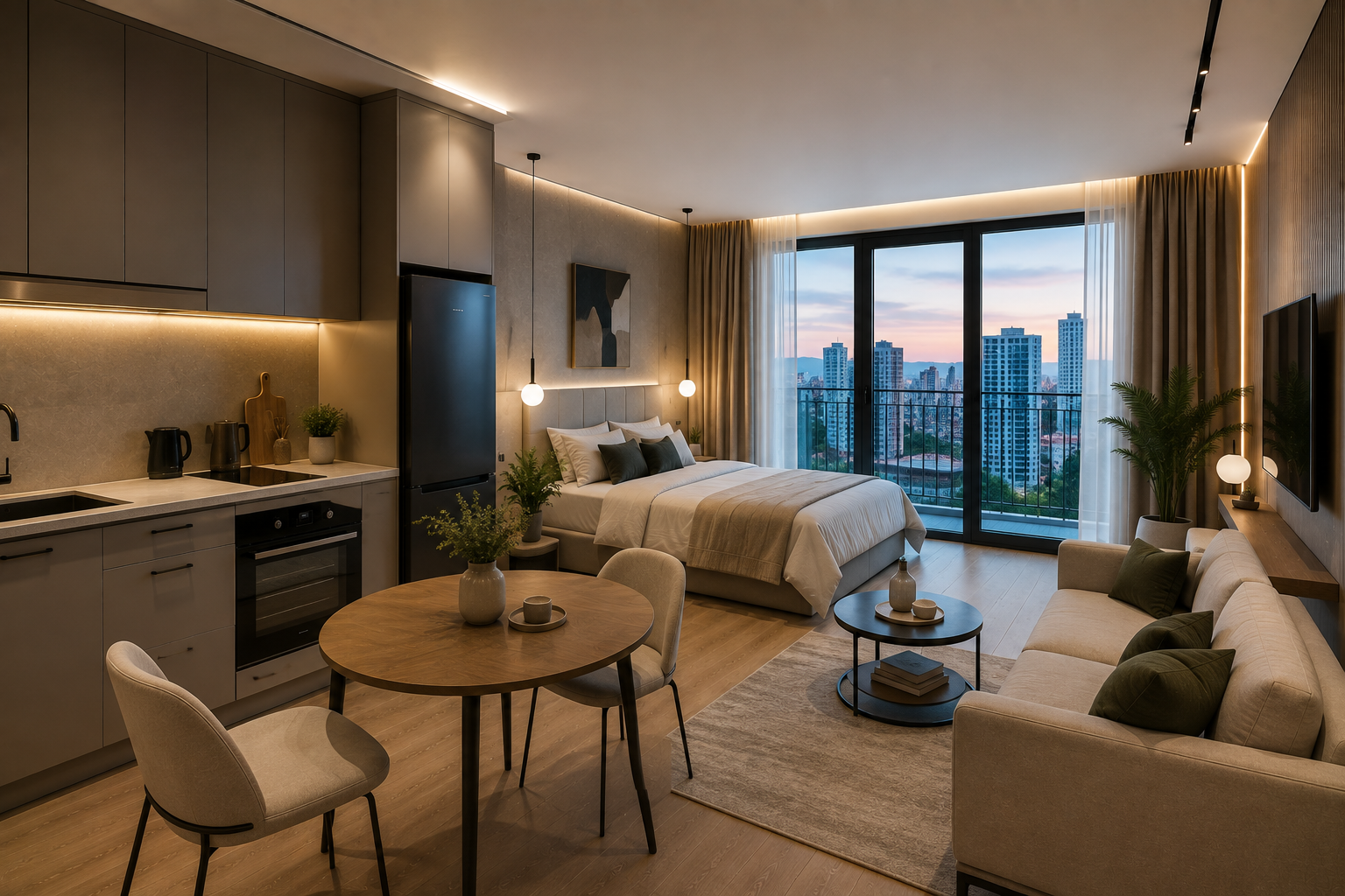 AR-G-236 Studio apartment for sale with city view