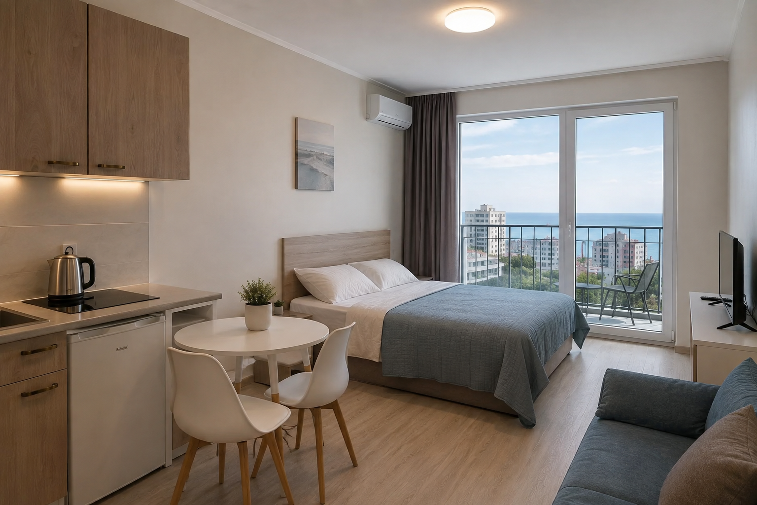 Studio apartment for sale with sea view