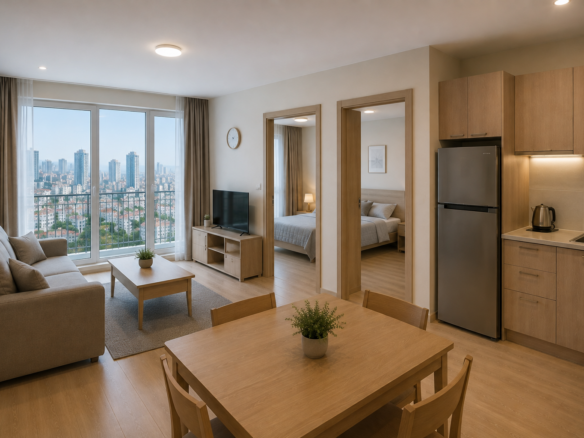Two-bedroom 2+1 apartment for sale with city view