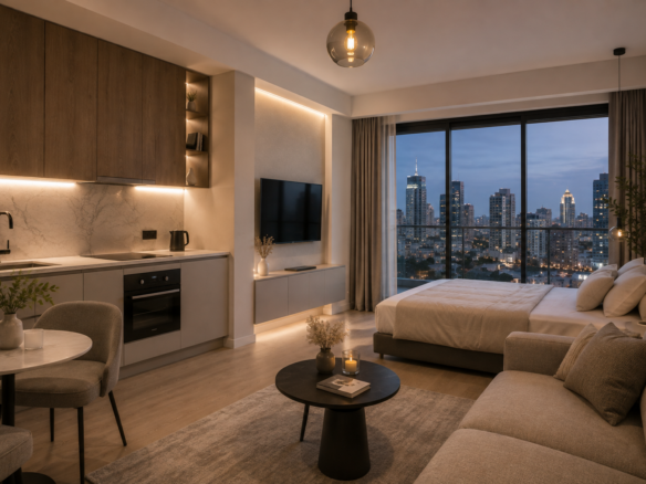 Studio apartment for sale with city view