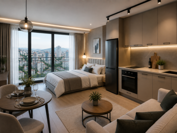 Studio apartment for sale with city view