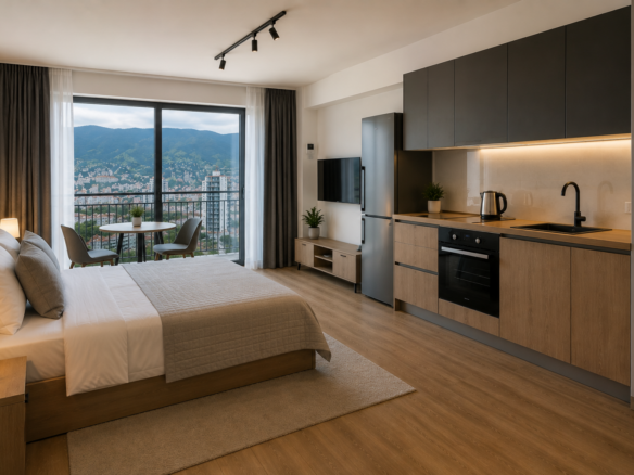 Studio apartment for sale with mountain view