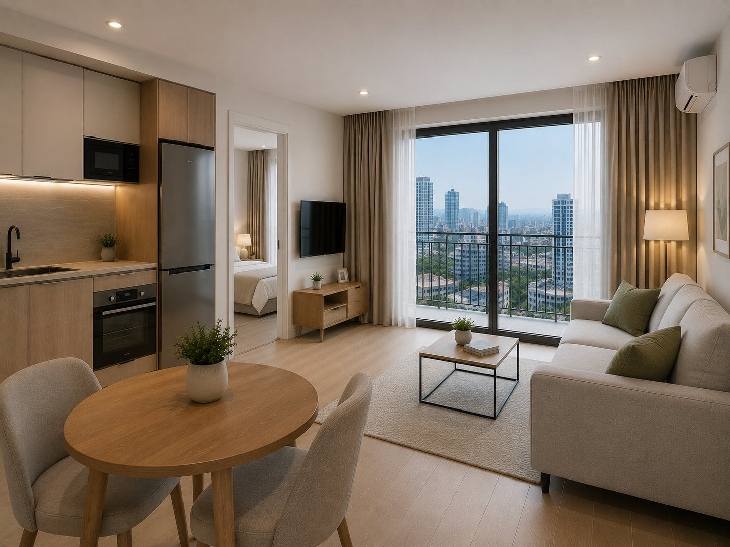 OK-GR-A1407-1 1+1 studio apartment for sale with city view