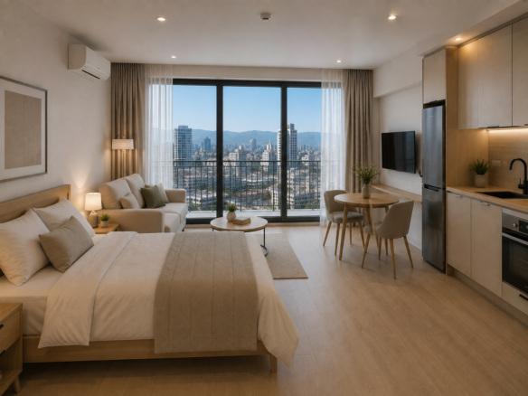 Studio apartment for sale with city view